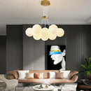 Ljojo Magic Bean Nordic Cream Chandelier - Modern Bedroom Lighting