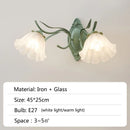 Ljojo French Retro Style Led Bedroom Chandelier Wall Lamp Cream Flower Creative Design