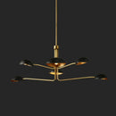 Ljojo Mid Century Black Gold Chandelier Sputnik Light Industrial Metal Lamp
