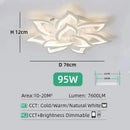 Ljojo Luxury Acrylic LED Ceiling Lamp Remote Dimming for Modern Living Room