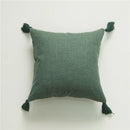 Ljojo Linen Tassel Cushion Cover 45x45cm for Bedroom Sofa and Home Decor