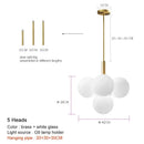 Modern Ball Restaurant Glass LED Chandelier Cream Style Home Decor Hanging Lamp by Ljojo