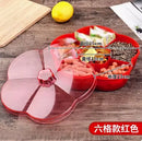 Ljojo Melon Seed Plate Fruit Storage Box with Dividers and Cover