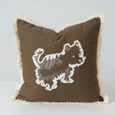 Embroidered Animal Cushion Cover 45x45cm by Ljojo - Puppy Horse Panda Bunny Zebra