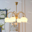 Chandelier Cream Resin Flower Bud LED Lamp - American Retro Rustic Copper - Ljojo