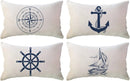 Blue Compass Pattern Decorative Pillowcase 40X60cm - Ljojo Brand