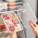 Ljojo 4/6-Grid Fridge Fresh-Keeping Box with Lid - Reusable Food Storage Container