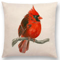 Birds Painting Cushion Cover - Ljojo Collection: Robin, Titmouse, Toucan, Sparrow, Firecrest, Cardinal, Bullfinch