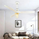 Ljojo Edison Loft Industrial LED Pendant Light Wood Iron Ceiling Fan Home Decor Fixture