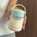 Ljojo 200ml Cute Glass Shaker Bottle for Coffee Juice Tea - Portable Kawaii Glass Cup