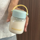 Ljojo 200ml Cute Glass Shaker Bottle for Coffee Juice Tea - Portable Kawaii Glass Cup