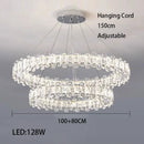 Ljojo LED Crystal Ceiling Lamp Modern Square Dimmable Dining Room Fixture