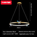LED Gold Ring Butterfly Chandelier Pendant Light Fixture by Ljojo - Elegant Home Decor Lighting for Living Room