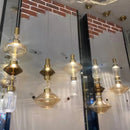 Amber Glass Chandelier Adjustable Elegant Lighting for Living Room by Ljojo