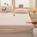 Ljojo 2025 Warm Fleece Fitted Sheet Set, Cozy Mattress Cover & Pillowcase, 3D Flower Design
