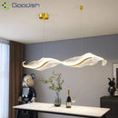 Minimalist Art Silk Ribbon LED Pendant Lights Chandelier for Home Decor by Ljojo