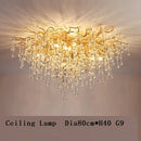 Nordic Chrome Gold Crystal Chandelier Luxury Branches Living Room Bedroom - Ljojo