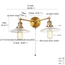 Ljojo 2-Light LED Wall Sconce with Pull Chain Switch for Coffee Bar, Bedroom, Bathroom