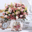 Ljojo™ Ceramic Vase & Flower Arrangement Set - Home Decor Crafts