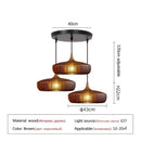 Danish Design Walnut Restaurant LED Pendant Light by Ljojo | Wood Birdcage Chandelier Island Room Teahouse Lamp