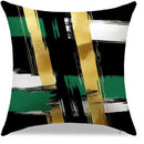 Ljojo Modern Abstract Gold Green Pattern Pillow Covers - Sofa Bedroom Car Design