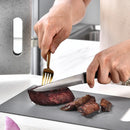 Ljojo Marble-Patterned Double-Sided Chopping Board Set with Stand
