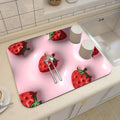 Ljojo 3D Visual Effect Drain Mat - Absorbent, Non-Slip, Anti-Mildew Kitchen Tableware Mat