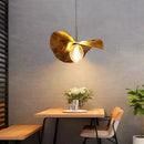 Ljojo Lotus Leaf Chandelier Glass Pendant Lights Brass Living Dining Room StatementPiece