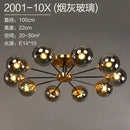 Ljojo Modern Glass Ball Led Chandelier Retro Ceiling Dining Room Bedroom Decoration Lighting