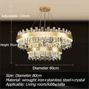 Ljojo Luxury Golden Crystal Round Ceiling Chandelier Light for Living Room