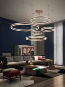 Nordic Round Acrylic Led Chandelier Modern Home Decoration Hanging Light - Ljojo