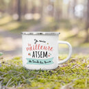 Enamel French Printed Coffee Cup with Handle - Best Thanks Gift for Atsem by Ljojo