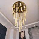 Ljojo Luxury Crystal Pendant Chandelier LED Light for Staircases and Living Rooms