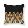 Ljojo Luxury Gold Black Geometric Marble Stripe Pillowcase