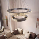 American Led Crystal Chandelier For Dining Room Lamp Dimmable Height Adjustable Black Lustre by Ljojo