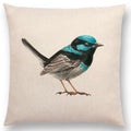 Birds Painting Cushion Cover - Ljojo Collection: Robin, Titmouse, Toucan, Sparrow, Firecrest, Cardinal, Bullfinch
