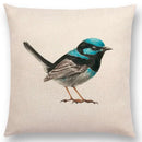 Birds Painting Cushion Cover - Ljojo Collection: Robin, Titmouse, Toucan, Sparrow, Firecrest, Cardinal, Bullfinch