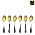 Ljojo 24-Piece Gold & Black Stainless Steel Cutlery Set