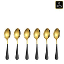Ljojo 24-Piece Gold & Black Stainless Steel Cutlery Set