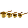 Ljojo Measuring Spoons & Cups Set Wood Handle Stainless Steel Baking Tools