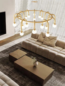 G9 Italian Copper Glass Bubble Chandelier by Ljojo - Luxury Hanging Lamp for Living Room