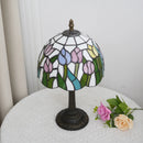 8-Inch Stained Glass Tulip Table Lamp by Ljojo - Romantic Living Room Decor