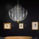 Metal Birdcage LED Pendant Lamp Minimalist Chandelier for Restaurant Bedroom Living Room Glass Pendant Light - Ljojo