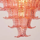 Ljojo Luxurious Pink Glass Chandelier for Living Room, Bedroom, and Dining Room