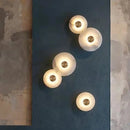 Natural Stone LED Wall Lamp Gold Copper Round Marble Sconce by Ljojo for Home Deco & Lighting