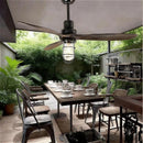Ljojo Edison Loft Industrial LED Pendant Light Wood Iron Ceiling Fan Home Decor Fixture