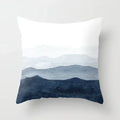 Blue Marble Geometric Cushion Cover 45x45cm for Home & Office Decor by Ljojo