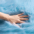 Ljojo Long Plush Fur Rug for Living Room, Bedroom - Luxurious Artificial Sheepskin Carpet