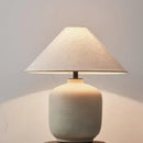 Ljojo Ceramic Table Lamp LED Night Light Fabric Lampshade Bedroom Decor Pottery Jar Style