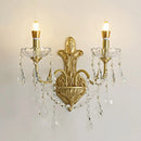 French Medieval Style Crystal Copper Wall Lamp for Living Room - Ljojo